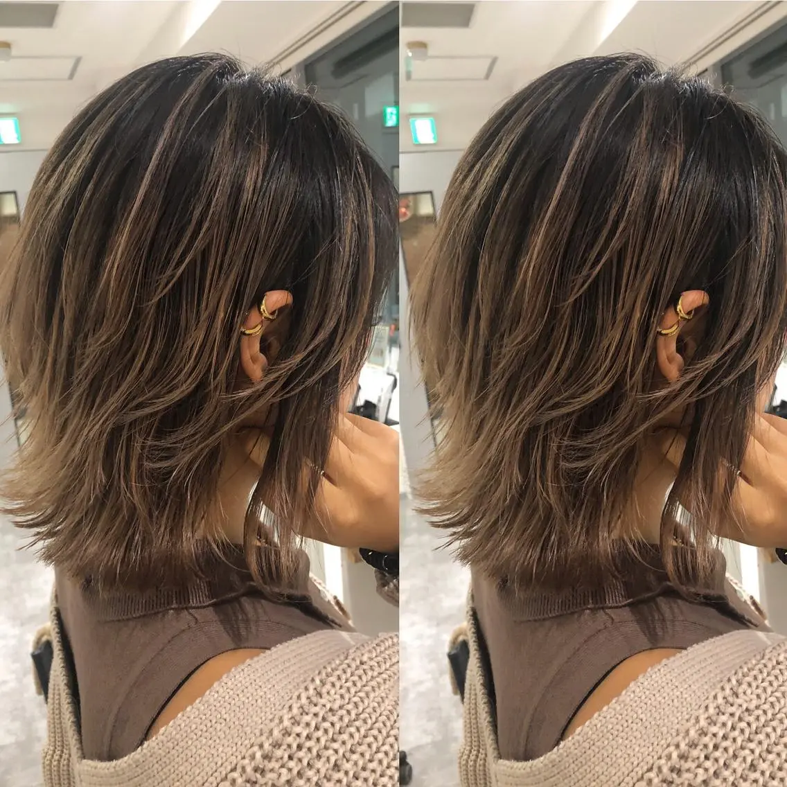 ショート カラー バレイヤージュ レイヤーカット カット ヘアカラー トリートメント JILBLAN京都 ショート/ハイライトのヘアスタイル