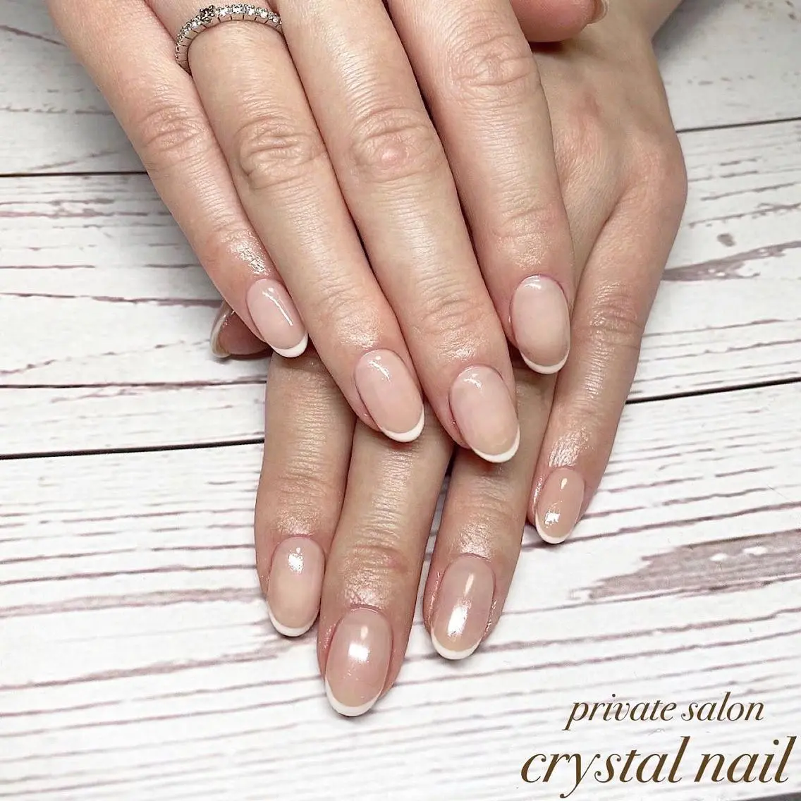 ネイル フレンチネイル シンプルネイル ハンドネイル Crystal Nailのネイルデザイン