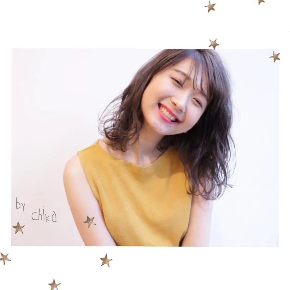 ミディアム 市川 千夏のヘアスタイル