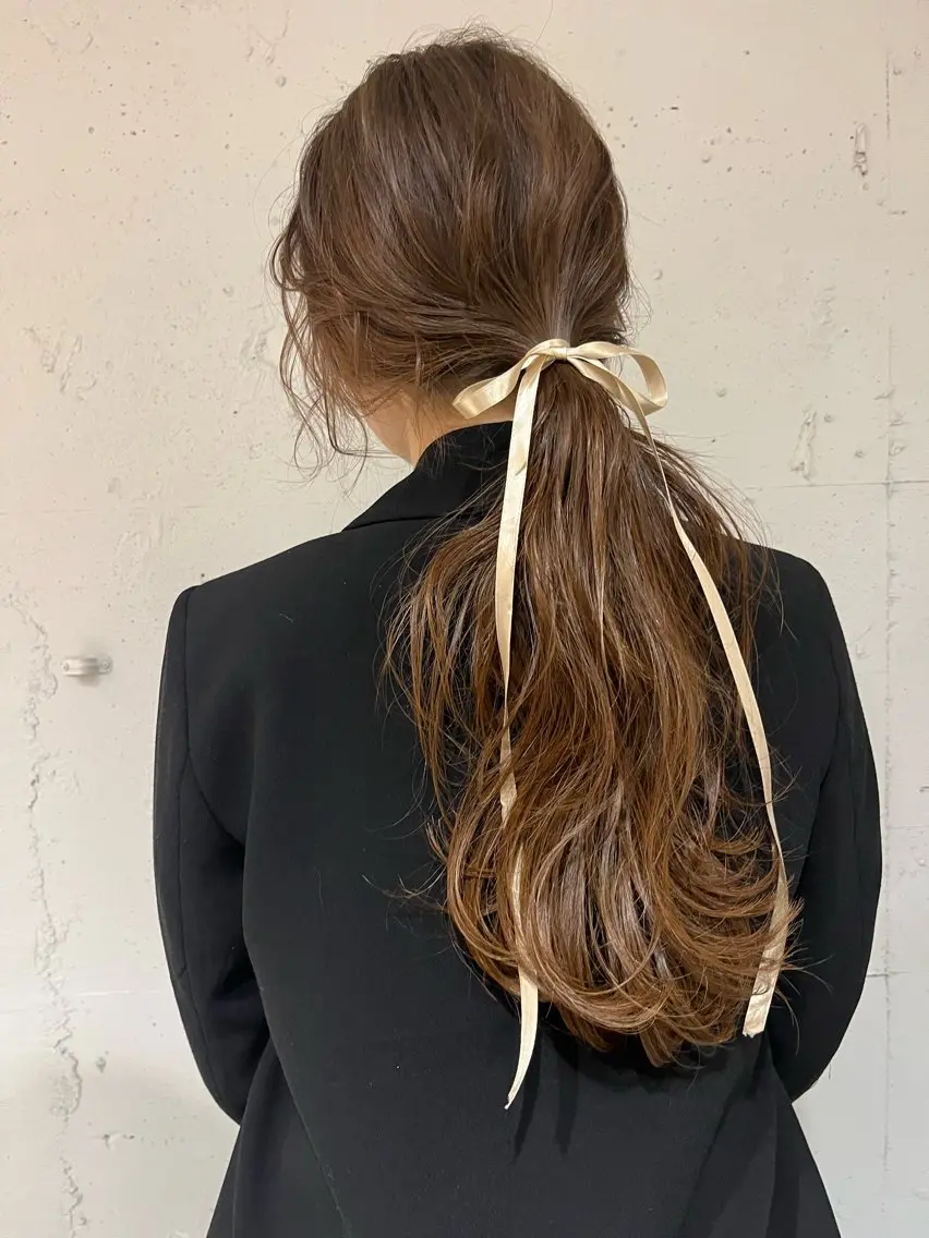 ロング カラー ベージュカラー ブリーチ カット ヘアカラー トリートメント 上品な暖色/丸みボブ Chie🪷のヘアスタイル