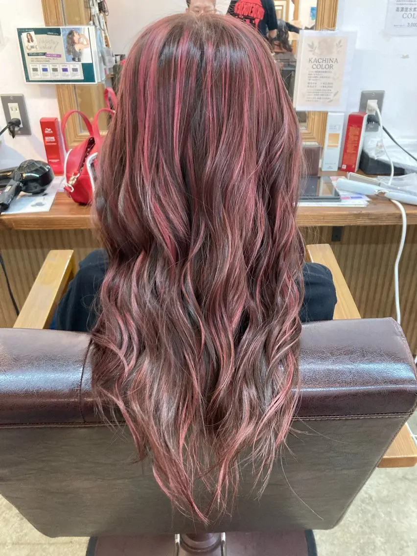 ロング ハイライト 学生 ヘアカラー トリートメント ヘアセット 💫 シュン💫のヘアスタイル