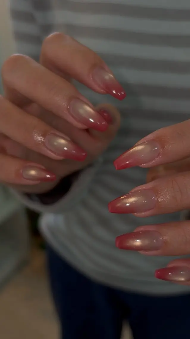 ネイル グラデーション 韓国ネイル マグネットネイル ハンドネイル nué nail 【halu】のネイルデザイン