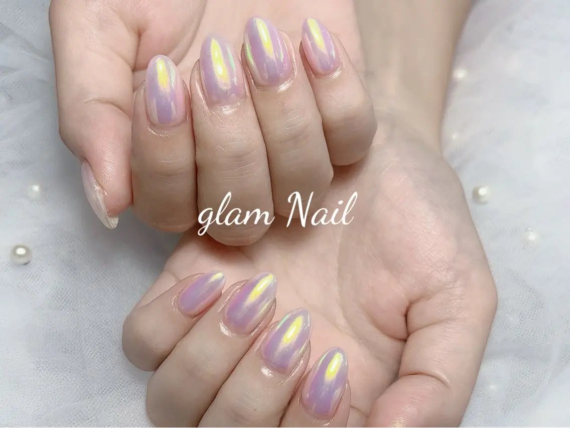 ネイル ハンドネイル エツメ💅 長さ出し🎀デザインのネイルデザイン