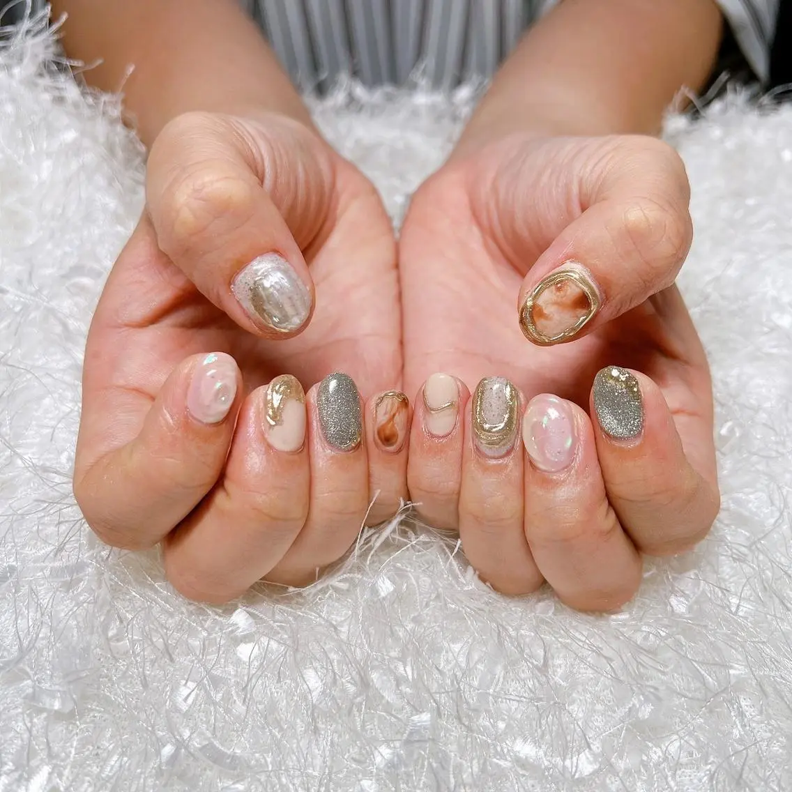 ネイル 長さ出し フレンチネイル ジェルネイル グラデーション 韓国ネイル ハンドネイル Nail&eye Belire 新宿のネイルデザイン
