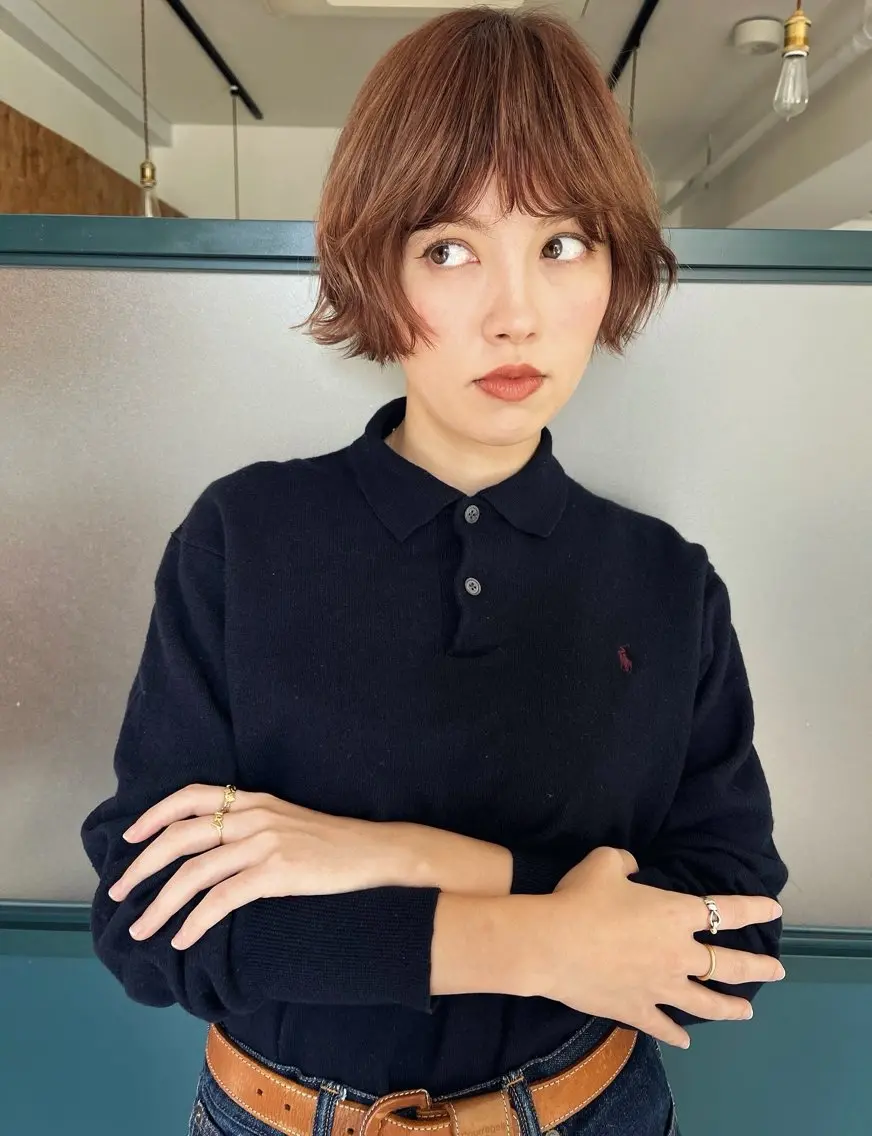 ショート カット 暖色/パーマ 🌼クニトウメイのヘアスタイル