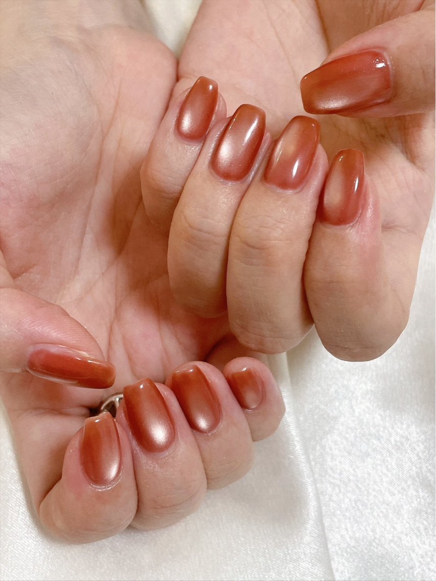 ネイル オーロラネイル フットネイル フレンチネイル ジェルネイル マグネットネイル ハンドネイル kiki nail たまプラーザのネイルデザイン