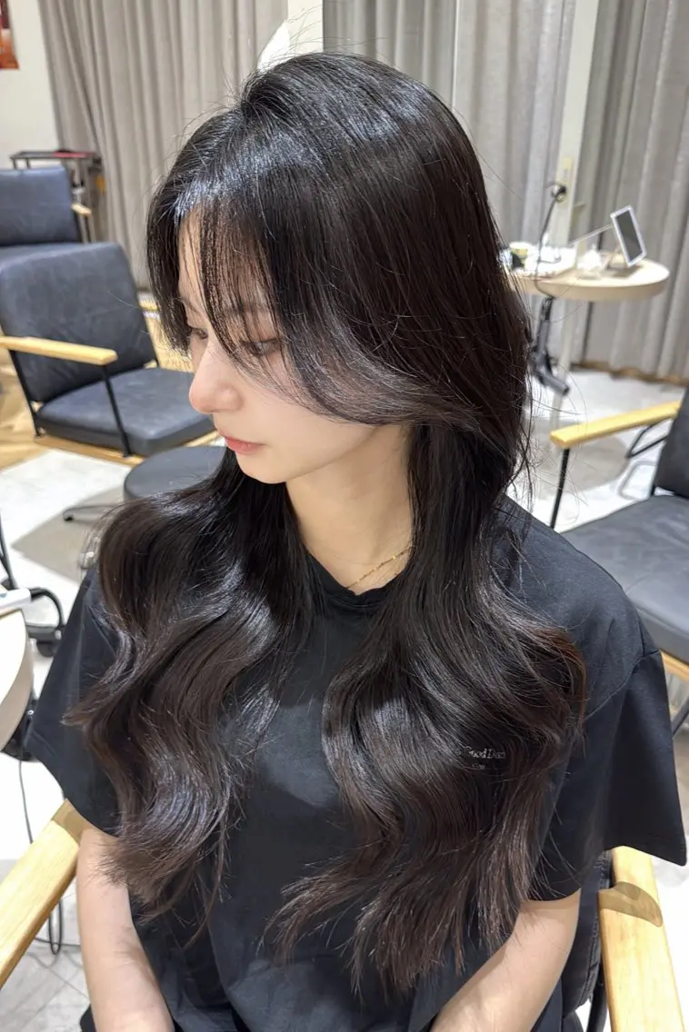 ロング カラー カット ヘアカラー トリートメント レイヤーカット❤︎ 韓国ヘア❤︎YUKAのヘアスタイル