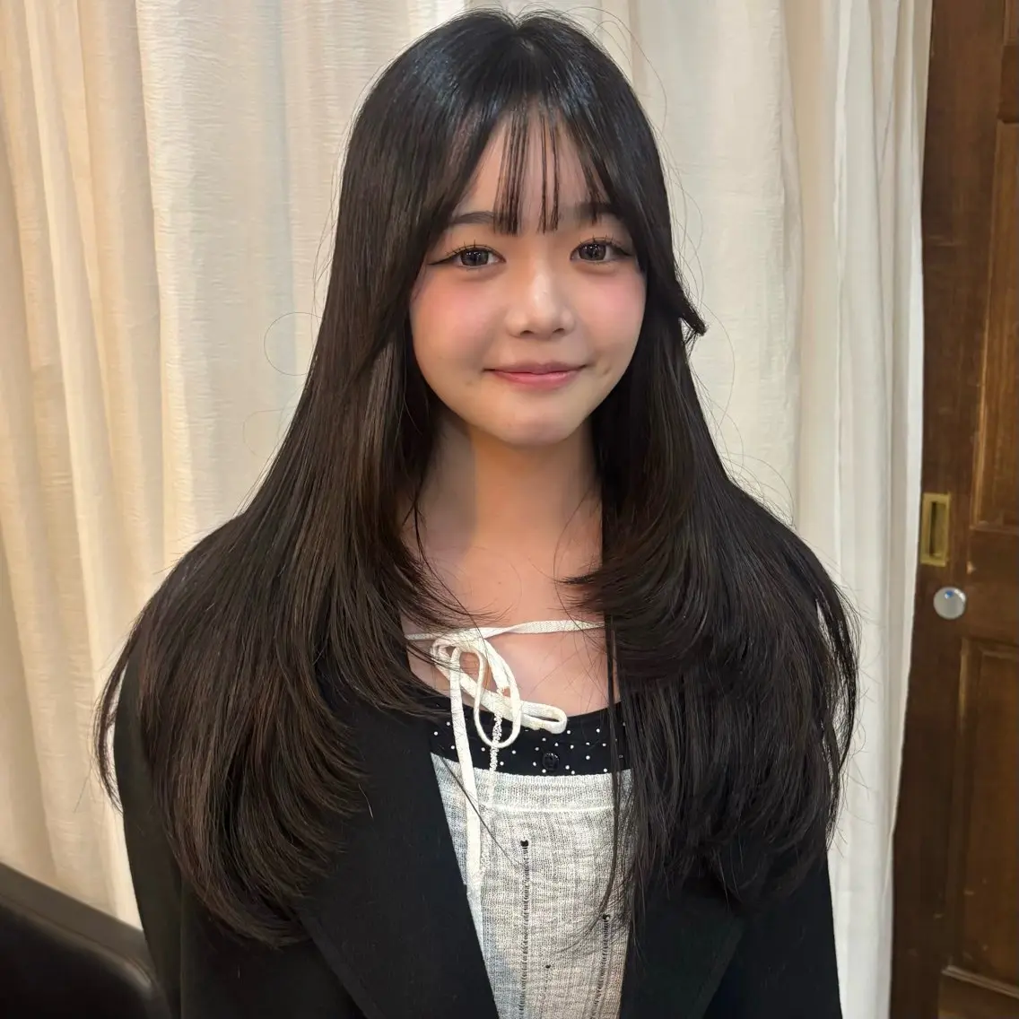 ロング ハッシュカット 韓国風ヘア カット ゆうめ 透明感カラー /韓国風レイヤーのヘアスタイル