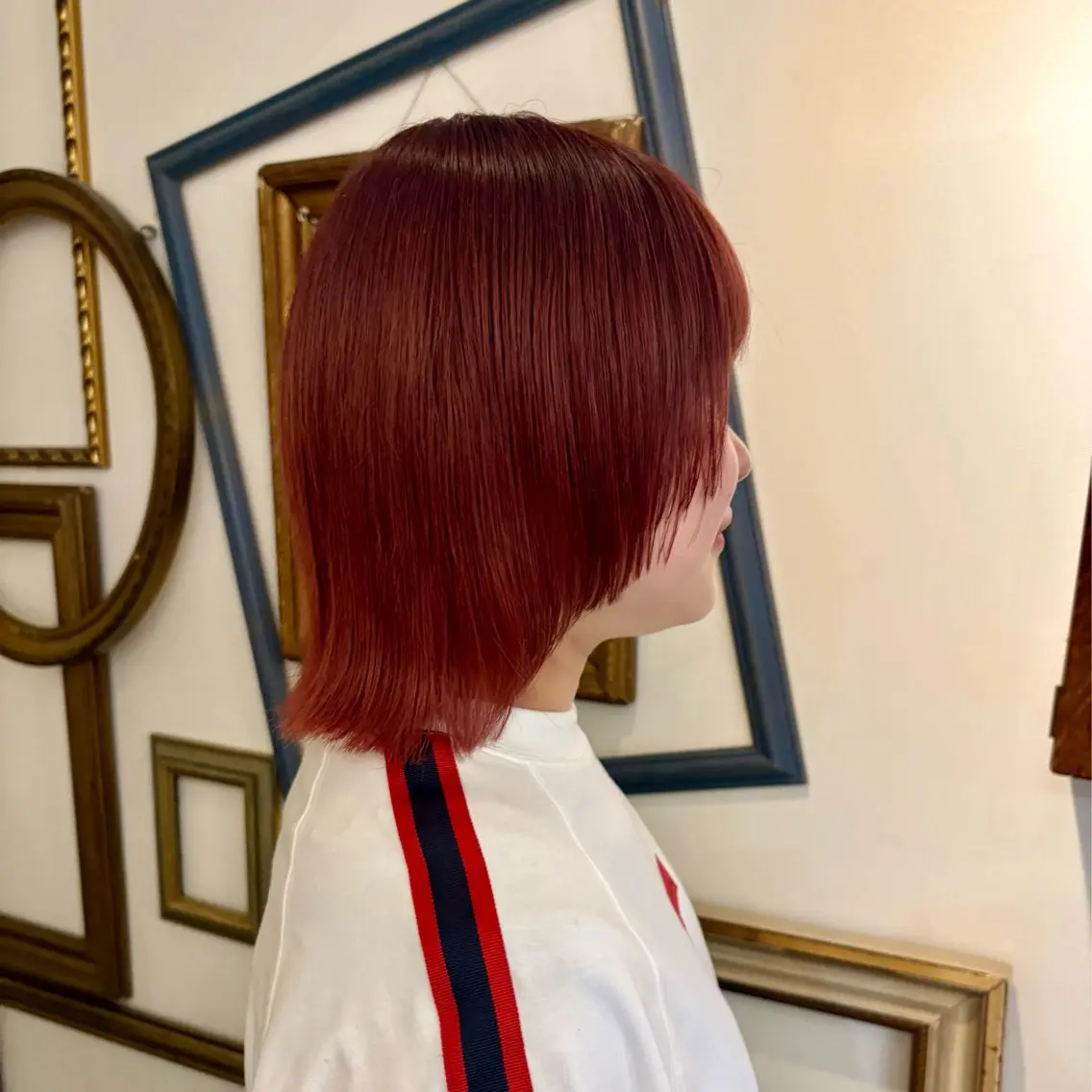 ショート カラー 黒髪 ブリーチ ブラウンカラー 透明感カラー ダブルカラー 飯田 実歩(じっぽ)のヘアスタイル