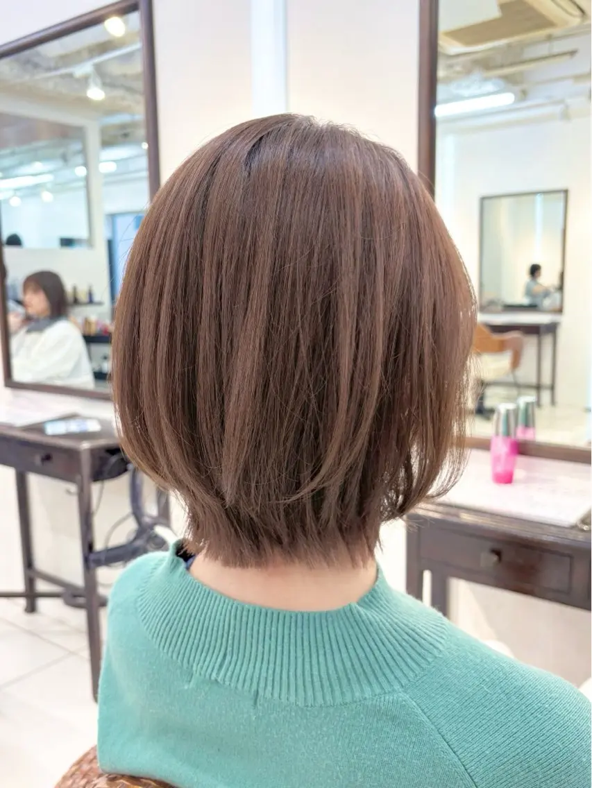 ショート ボブレイヤー ボブ くびれヘア くびれレイヤー レイヤーカット カット トリートメント ヘアセット ♡レイヤーボブ パーマ/うらら♡のヘアスタイル
