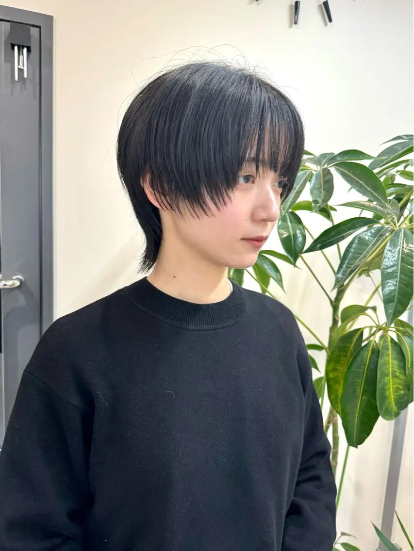 ショート ショートヘア ウルフカット カット トリートメント レイヤー×縮毛矯正 深見 拓のヘアスタイル