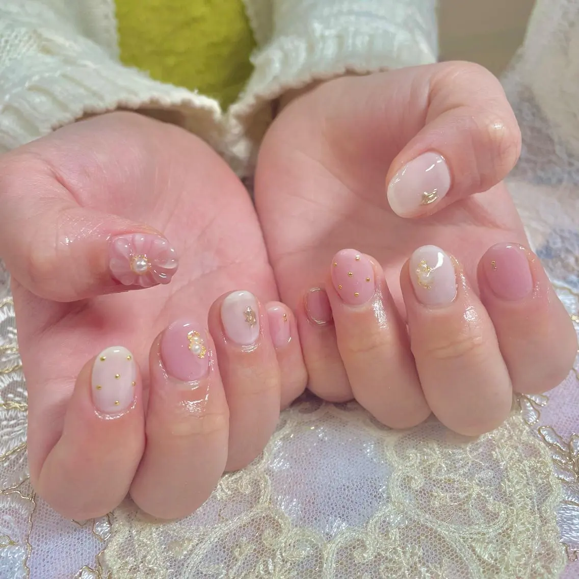ネイル アートネイル オーロラネイル 成人式 ジェルネイル 卒業式 J terrace Nailのネイルデザイン