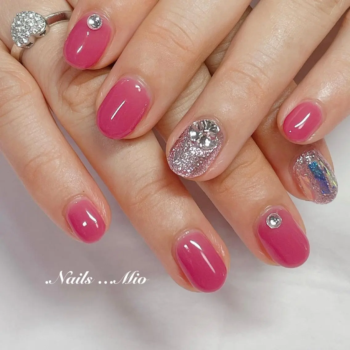 ネイル アートネイル ジェルネイル 韓国ネイル ストーンネイル .Nails Mio 赤羽西ネイルサロンのネイルデザイン