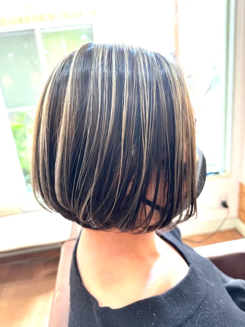 ミディアム カラー ベージュカラー たに えりのヘアスタイル