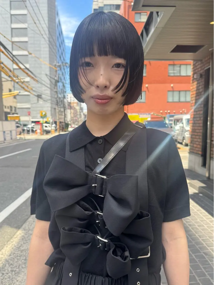 ショート ボブ 顔周りカット カット トリートメント しずく/Lilu/ 博多美容室のヘアスタイル