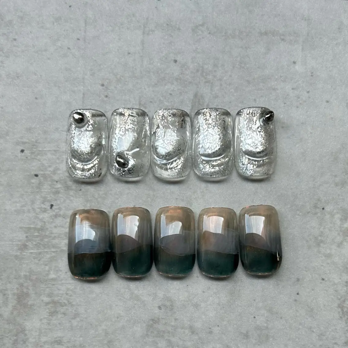 ネイル オーロラネイル カジュアル クリアネイル 成人式 グラデーション ハンドネイル ハンドケア lylynail YUUKAのネイルデザイン