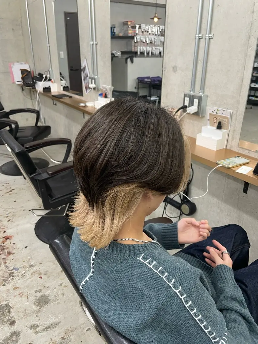 ショート カラー メンズ メンズ特化/センター パート/吉田のヘアスタイル