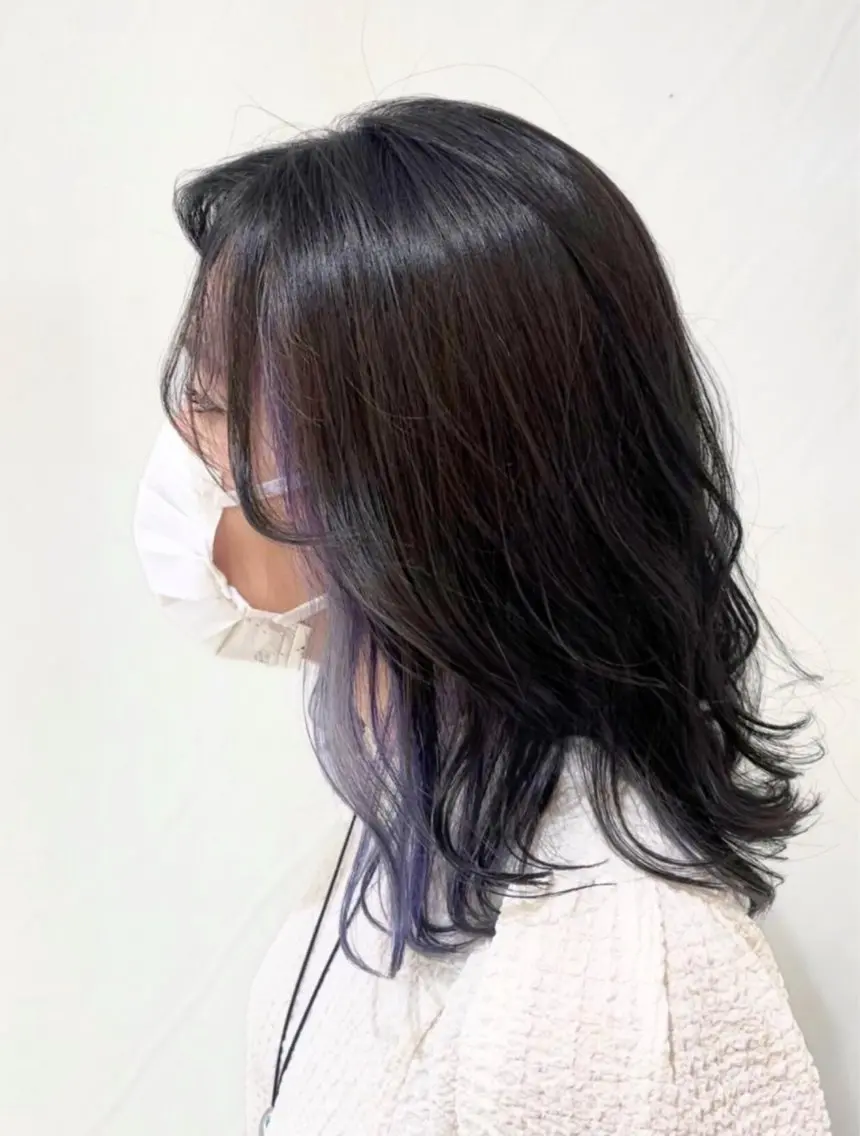 ロング カラー パープルカラー カット ヘアカラー トリートメント 髪質改善縮毛矯正 💎TOMOのヘアスタイル