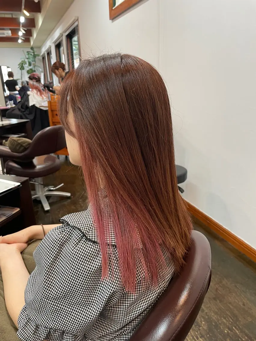 セミロング カラー ブリーチ La Ruelle yoko🐈髪質改善のヘアスタイル