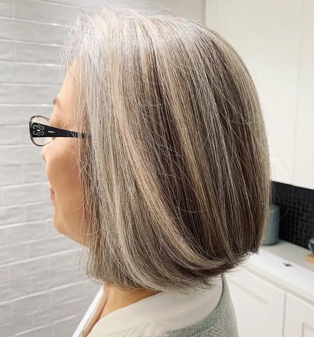 ミディアム ハイライト 千葉 光春のヘアスタイル