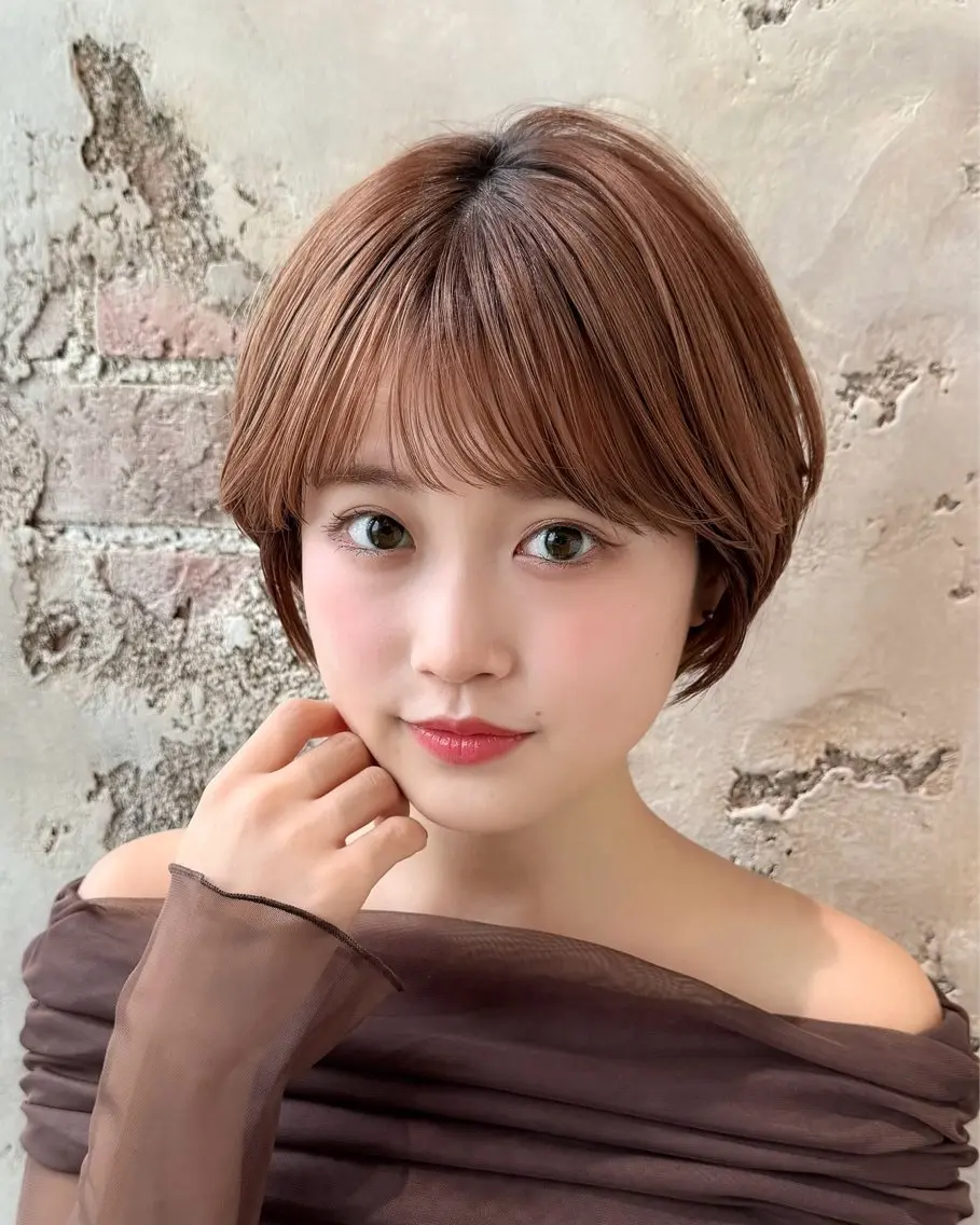 ショート カラー カット ヘアカラー トリートメント 💍新宿ショート 💍岩田莉奈のヘアスタイル