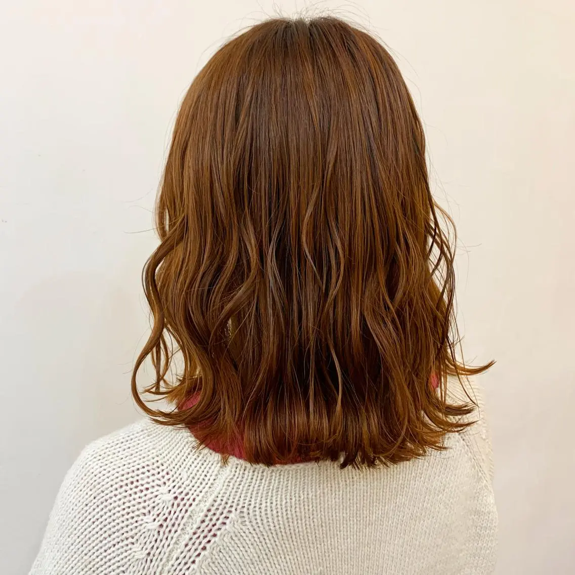 セミロング カラー ブラウンカラー オレンジ オレンジブラウン beauty   beast 西新店のヘアスタイル
