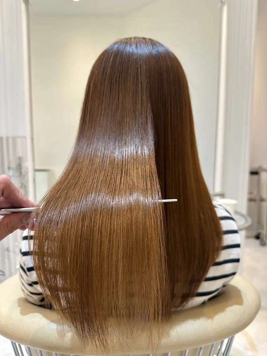 ミディアム カラー パーマ Watai 艶髪 當間 大知のヘアスタイル