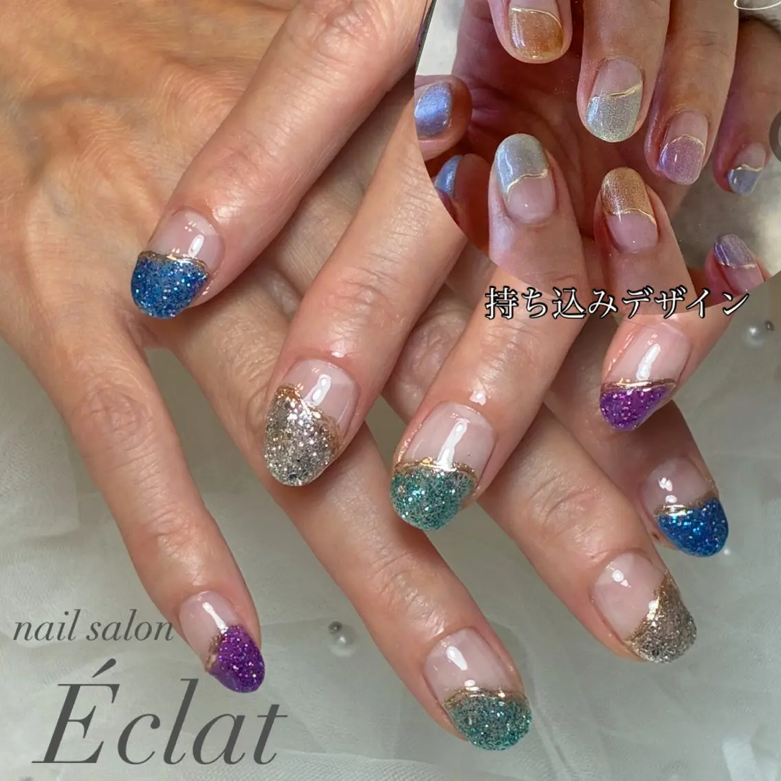 ネイル 持ち込み ハンドネイル nail salon Éclatのネイルデザイン
