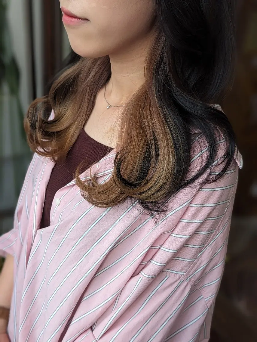 ロング カラー 髪質改善&白髪ぼかし カラー♡店長みやけ♡のヘアスタイル
