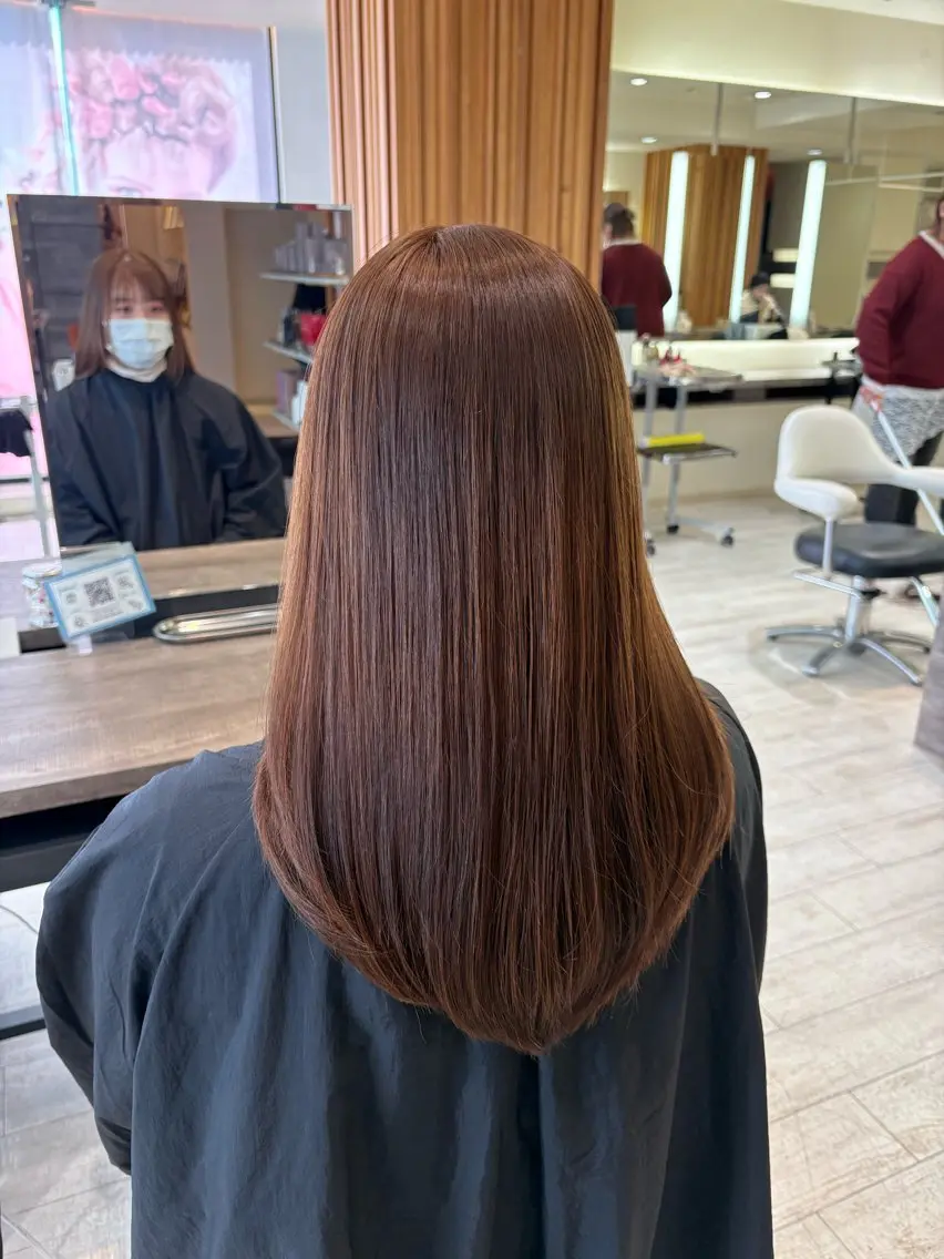 セミロング カラー カット ヘアカラー 片瀬 結のヘアスタイル