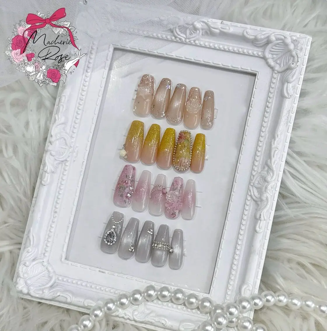 ネイル ハンドネイル Macherie Rose Jrのネイルデザイン