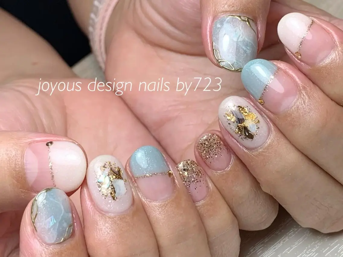 ネイル フレンチネイル ストーンネイル ハンドネイル jdn natsumiのネイルデザイン