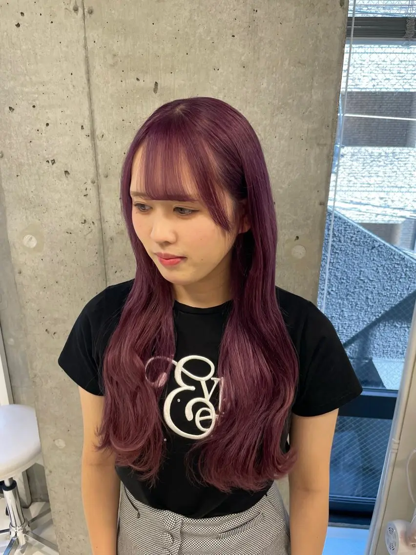 ロング カラー yuzuna ハイトーン 天神のヘアスタイル