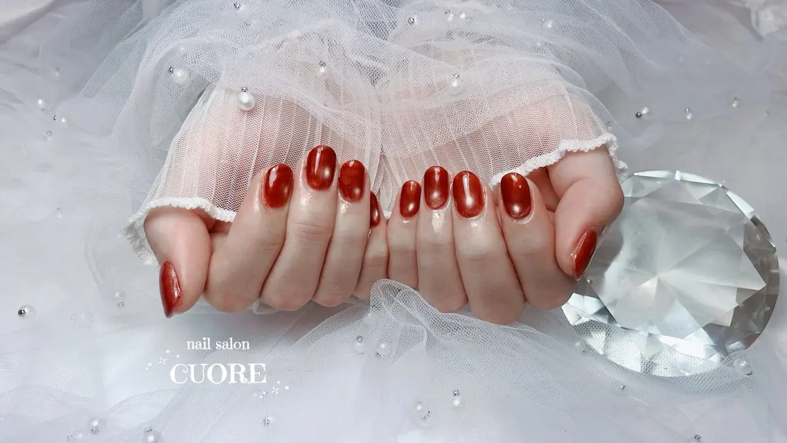 ネイル マグネットネイル ワンカラーネイル シンプルネイル ハンドネイル nail salon CUOREのネイルデザイン