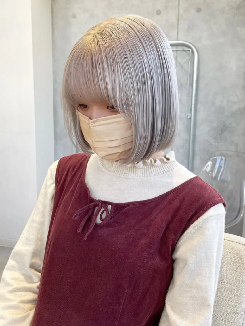ショート カラー ヘアアレンジ アディクシーカラー バレイヤージュ ベージュカラー 黒髪 ブリーチ 江坂エリア最安値◎ ブリーチ*土田のヘアスタイル
