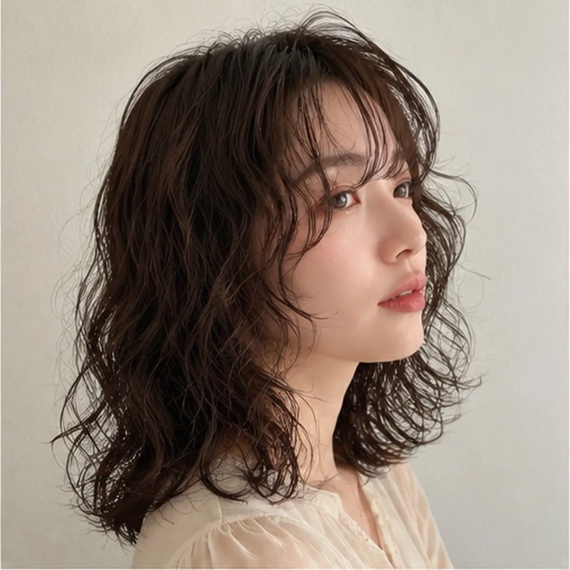 ミディアム パーマ パーマ よしえ /心斎橋パーマモデルのヘアスタイル
