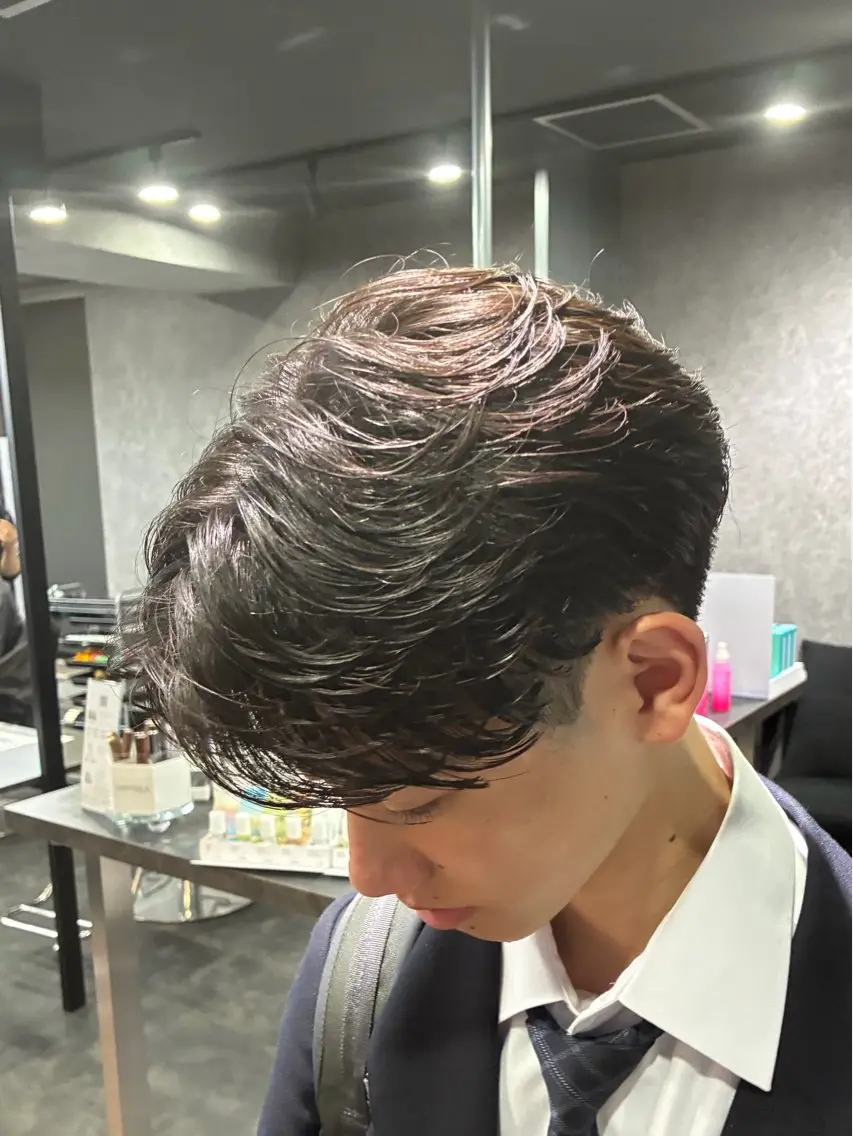 パーマ メンズ カット パーマ 深野 ちさとのヘアスタイル