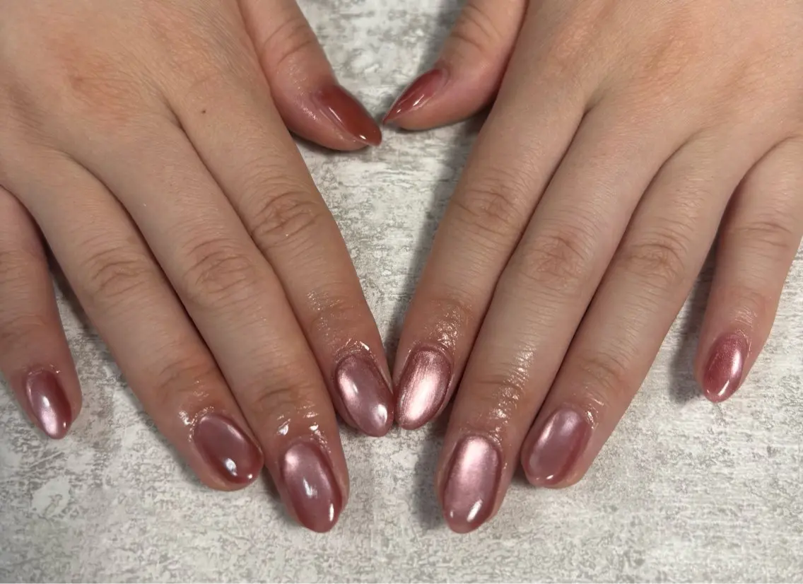 ネイル オーロラネイル フットネイル フレンチネイル ジェルネイル ハート ハンドネイル kiki nail たまプラーザのネイルデザイン
