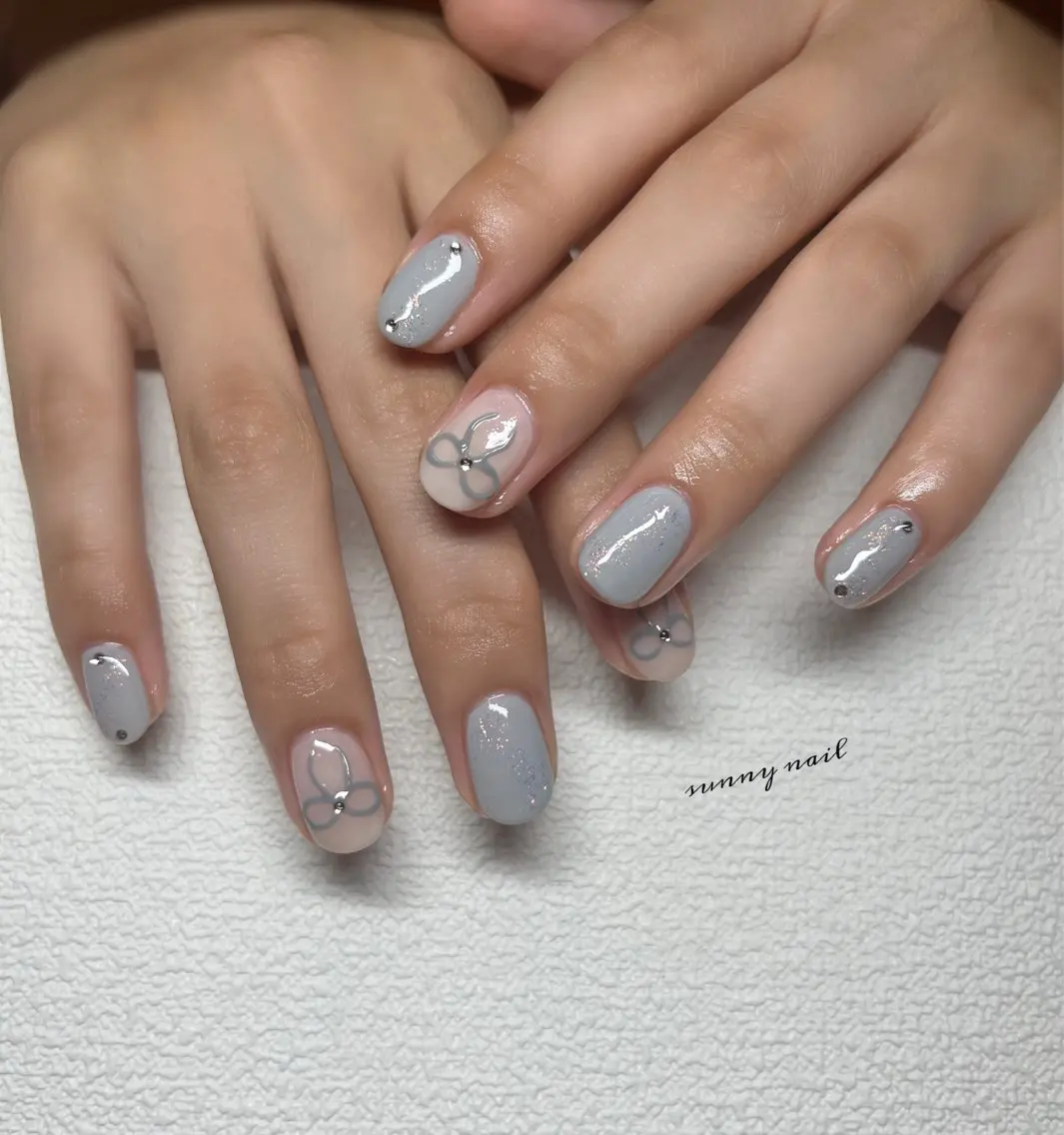 ネイル ジェルネイル パラジェル ぷっくりネイル リボン sunny nailのネイルデザイン
