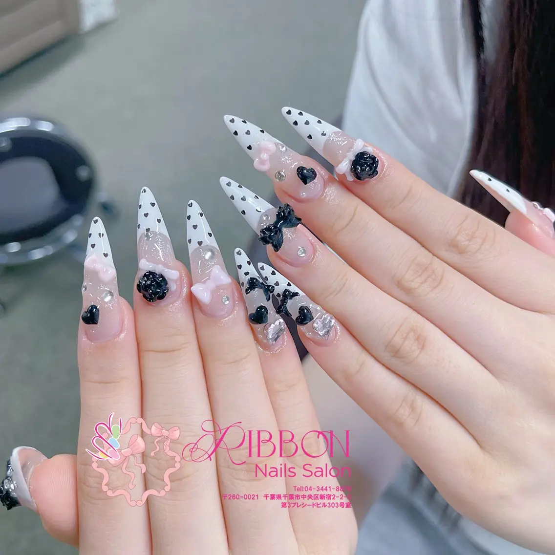 ネイル フットネイル フレンチネイル ジェルネイル マグネットネイル 持ち込み ハンドネイル Ribbonnail salonのネイルデザイン