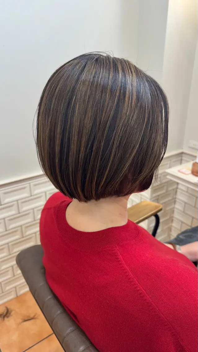 ショート ボブ ハイライト カット ヘアカラー トリートメント ショート/髪質改善 川元裕範(ヒロノリ)のヘアスタイル