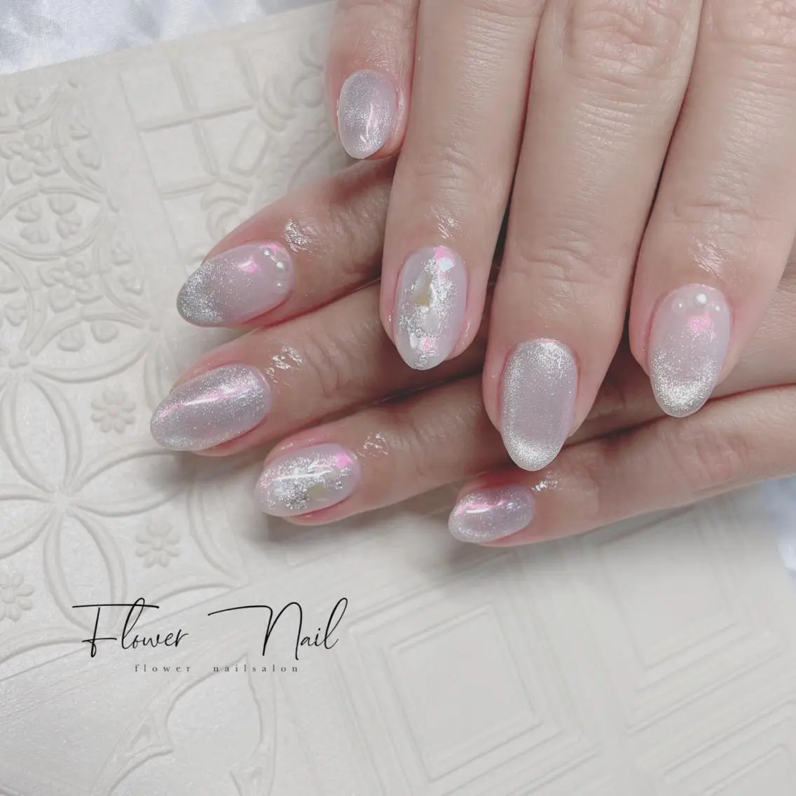 ネイル ミラーネイル ハンドネイル Flower nailのネイルデザイン