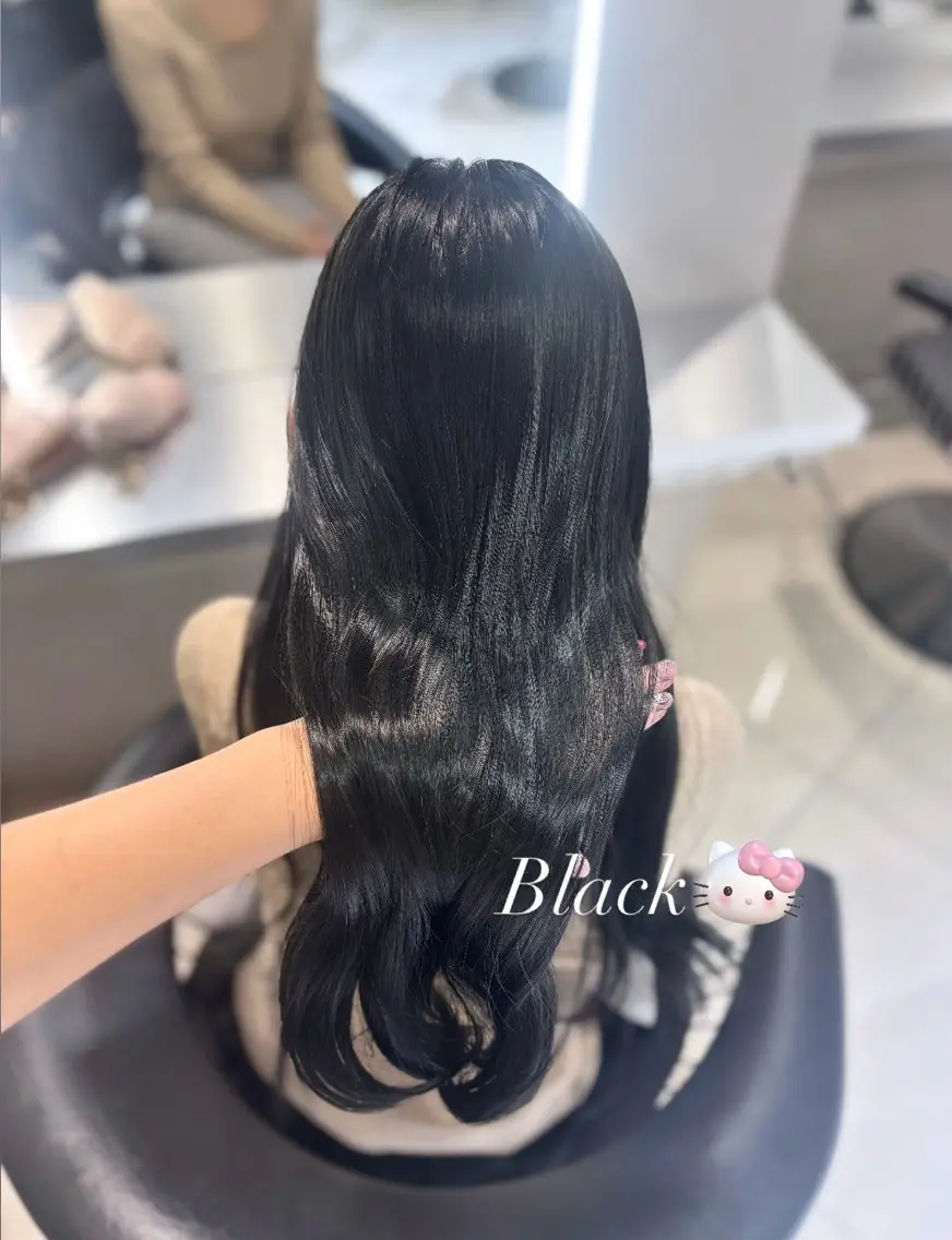 カラー 黒髪 透明感カラー カットカラー/銀座 🎀𝐒𝐀𝐊𝐈のヘアスタイル