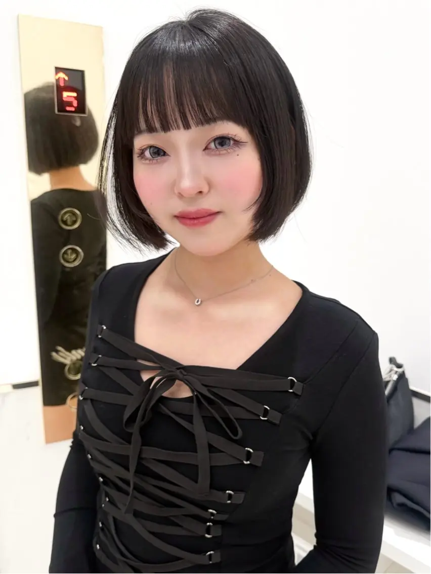ショート カラー ヘアアレンジ 縮毛矯正🤍 盛れるボブ/ひかりのヘアスタイル