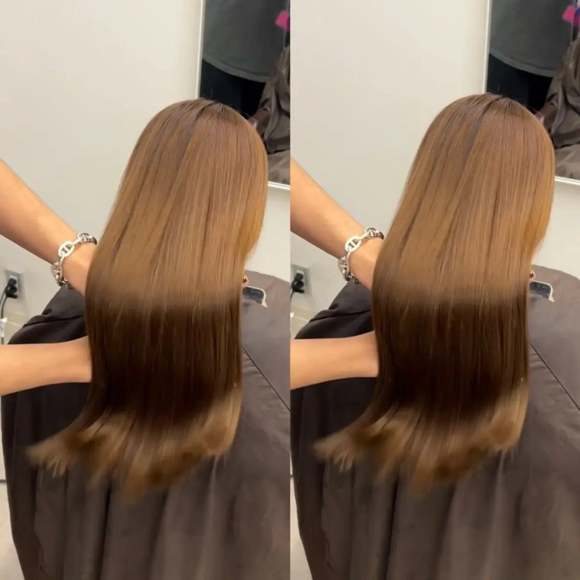 ロング カラー パーマ キッズ 縮毛矯正 トリートメント ストレートパーマ 盛れる艶カラー× レイヤーカット/咲来のヘアスタイル