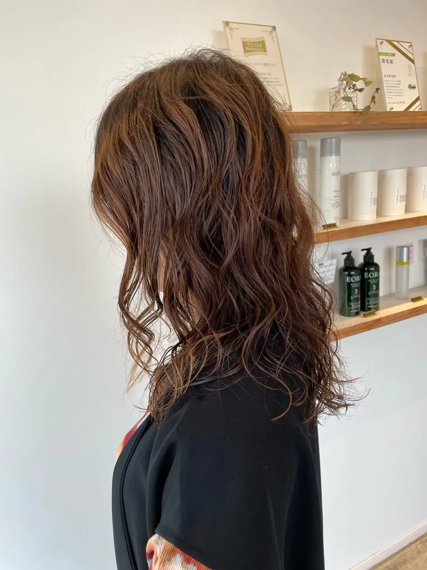 ロング カット パーマ 藤村 翔充のヘアスタイル