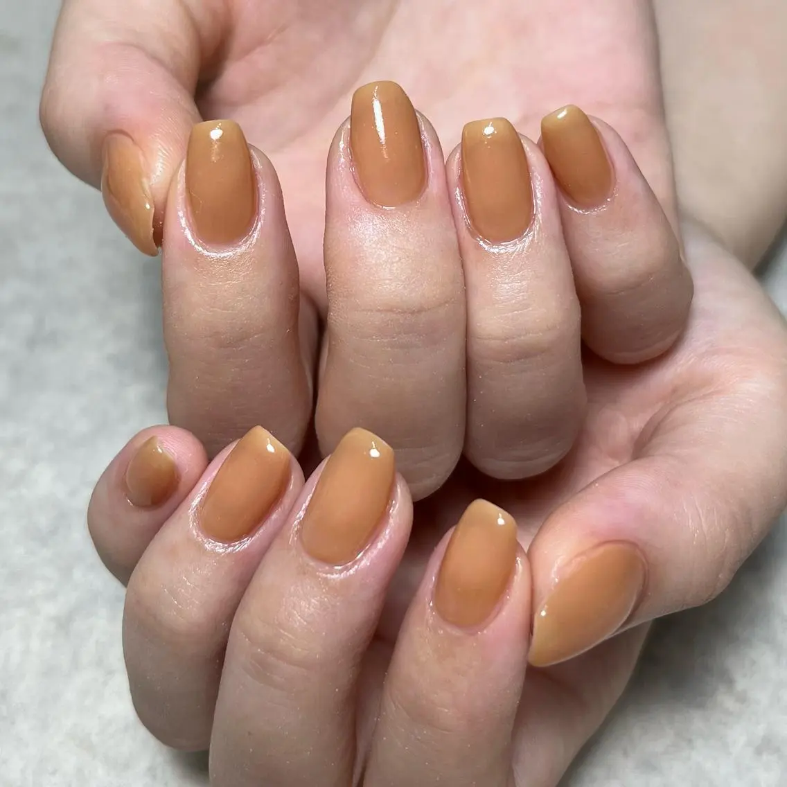 ネイル オレンジ ハンドネイル vegh. nail/阿波座のネイルデザイン