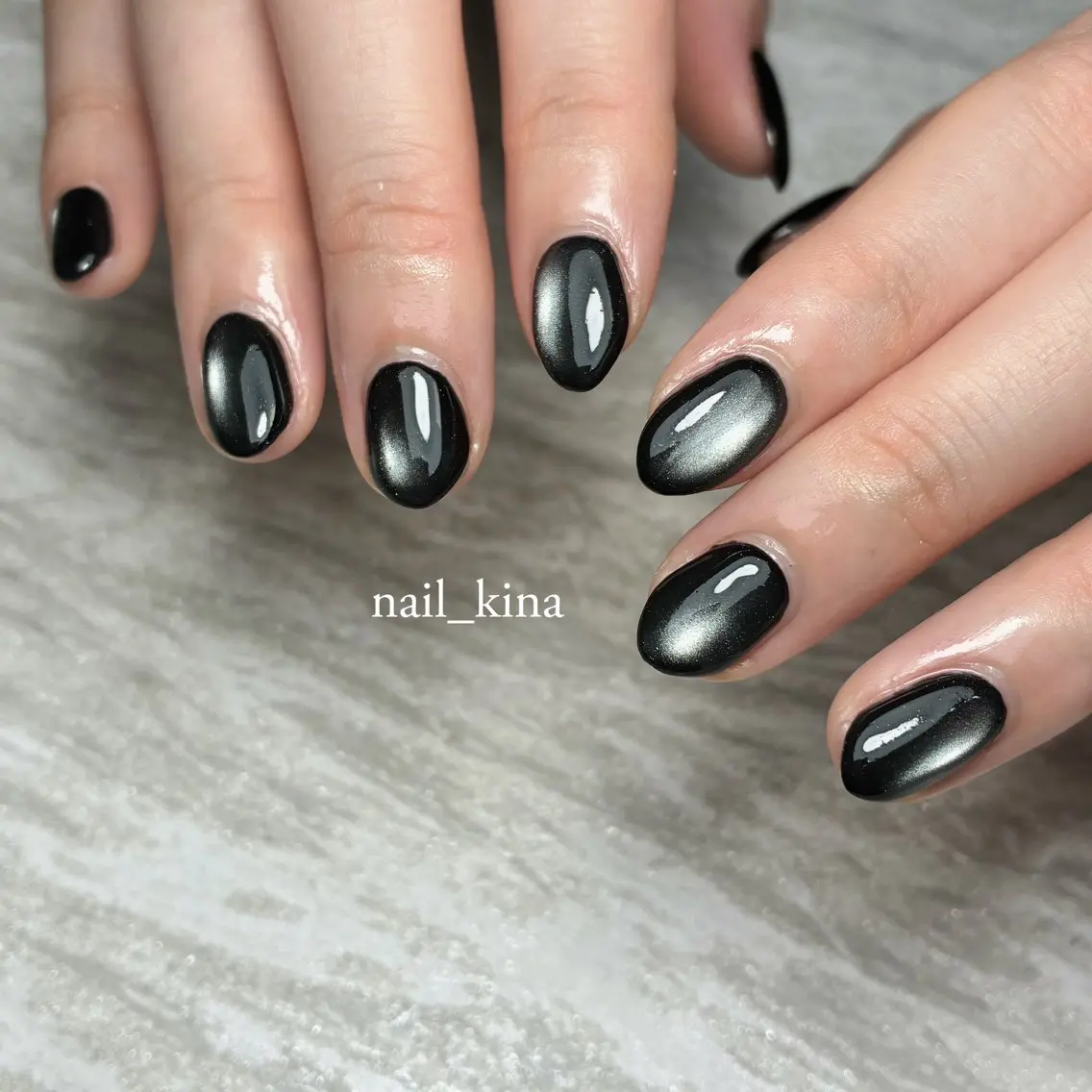 ネイル ジェルネイル マグネットネイル パラジェル シンプルネイル nail_ kinaのネイルデザイン