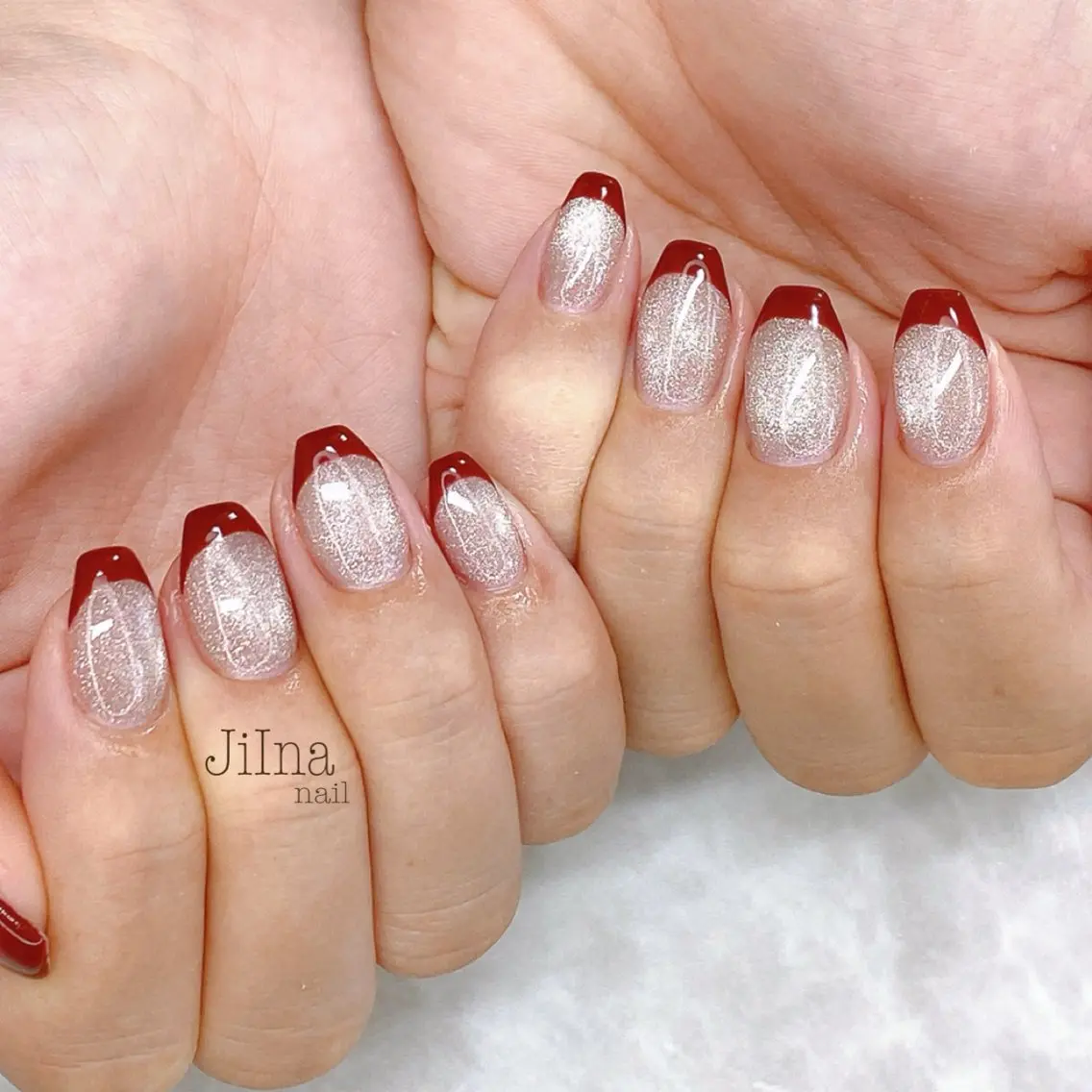 ネイル フレンチネイル マグネットネイル JiIna nailのネイルデザイン