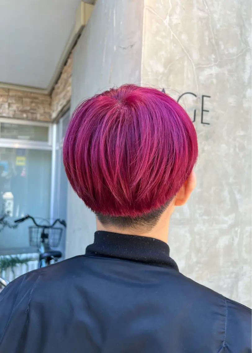 カラー メンズ マッシュ レッドカラー カット ヘアカラー トリートメント いぐちしょうた🫧 VISAGEbaskのヘアスタイル